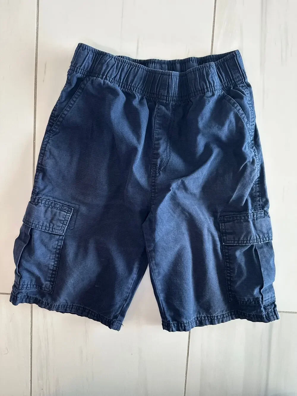 Boys Children's Place Size 12 Navy Blue Cargo Shorts Adjustable Waist EUC